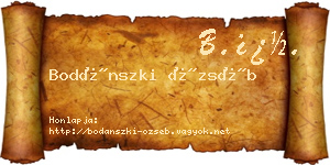 Bodánszki Özséb névjegykártya